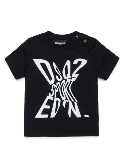 Logo print cotton T-shirt - Black