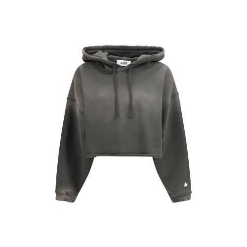 Cropped Cotton Hoodie — Gray