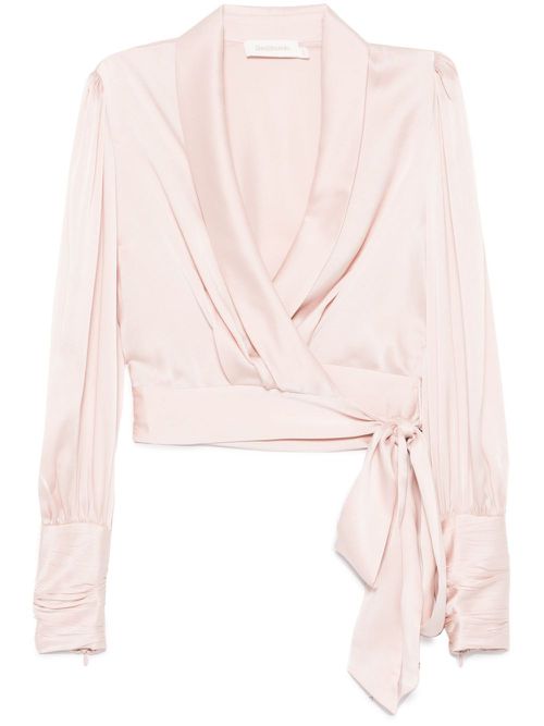 Silk wrap top - Pink