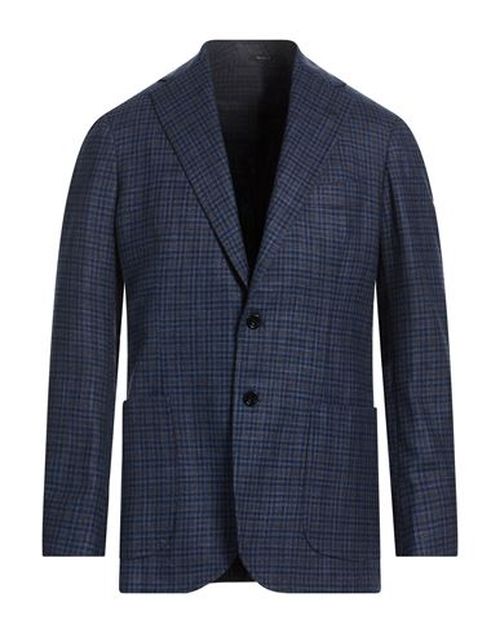 Man Blazer Navy Size 36 Virgin Wool, Silk, Linen