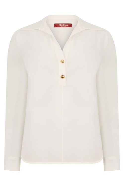 Long Sleeve Polo Blouse