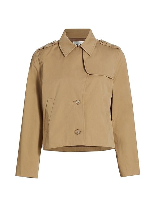 Women's Cotton Trench Jacket - Khaki