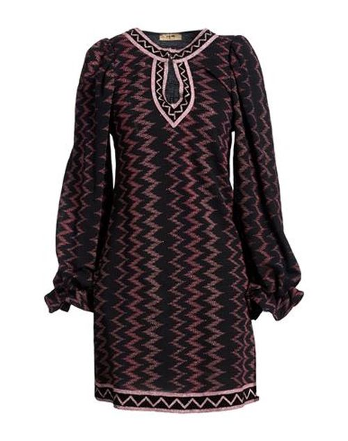 Woman Mini dress Black Size L Cotton, Polyester, Viscose, Metallic fiber, Polyamide