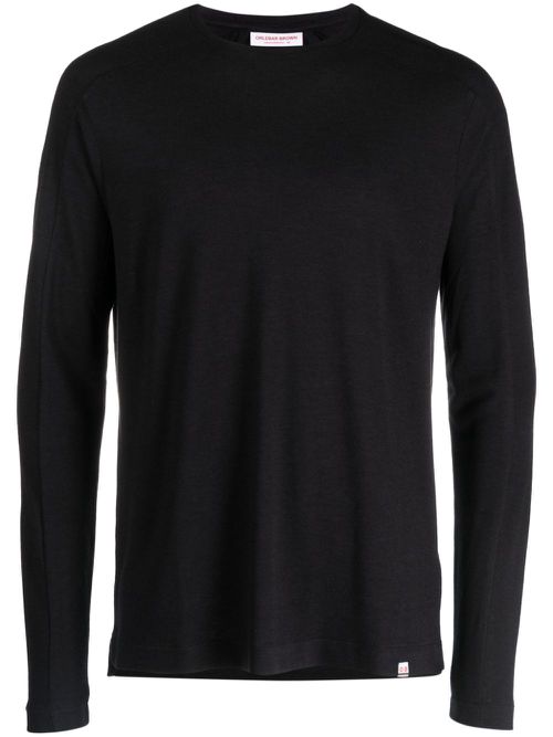 Crew-neck long-sleeve T-shirt - Black