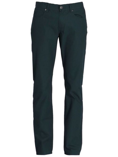 Twill cotton straight-leg trousers - Green