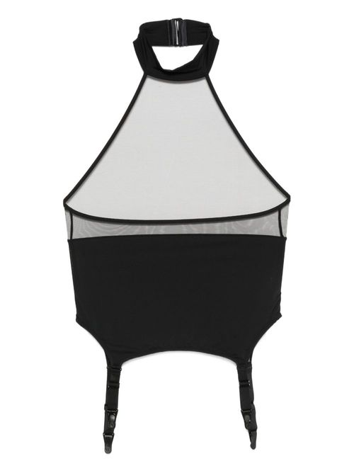 Pure Tentation halterneck garter top - Black