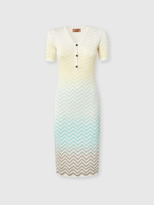 Missoni - Chevron Dégradé Cotton and Viscose Midi Dress, Women, Green& Brown