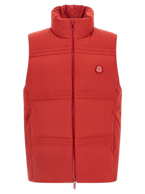 Quilted Nylon Vest — Red