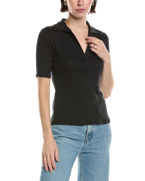 Vince Elbow-Sleeve Polo Shirt