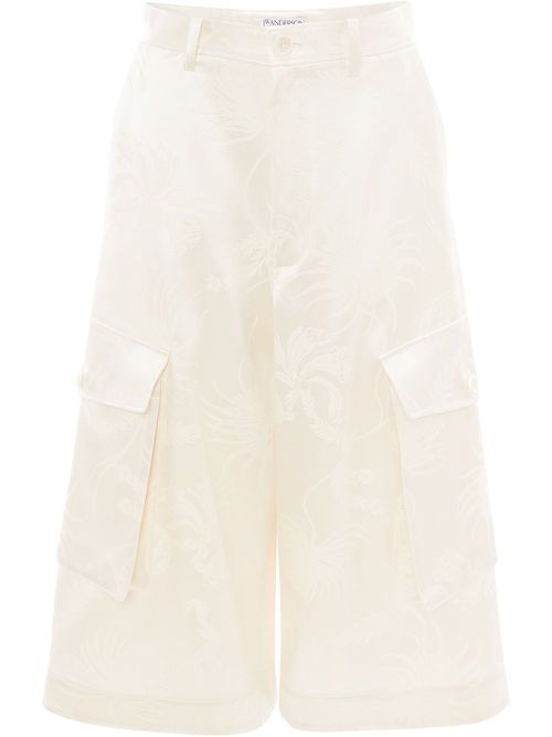 Cropped cargo trousers - White