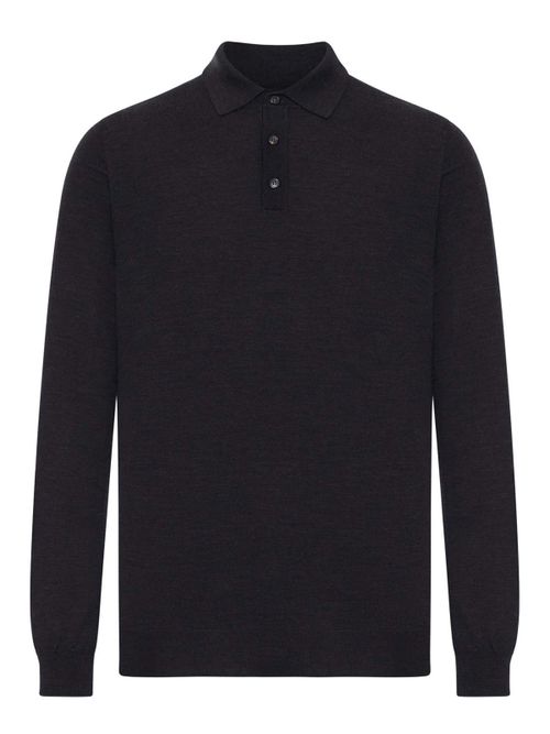 Polo Shirt In Fine Combed Wool