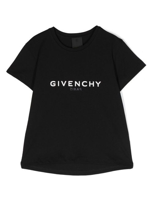Logo-print detail T-shirt - Black