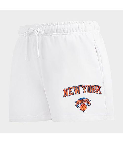 Women's New York Knicks NBA Classic Fleece Shorts in White
