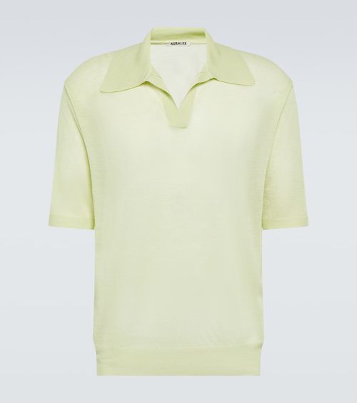 Wool and silk polo sweater