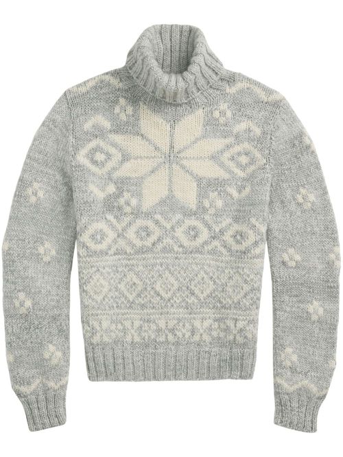 Snowflake-intarsia jumper - Grey