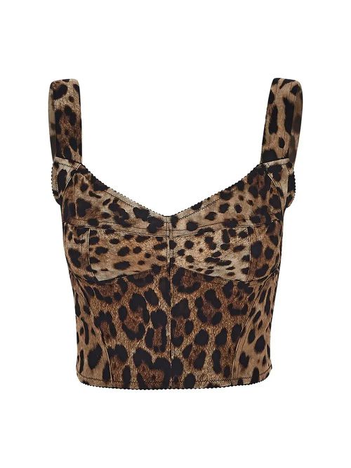Leopard Print Marquisette Corset