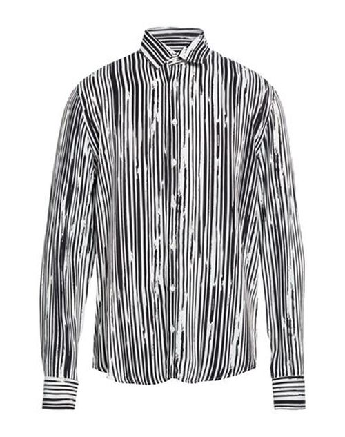 Man Shirt Black Size 40 Viscose