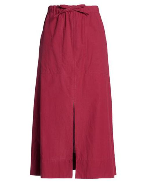 Woman Midi skirt Burgundy Size 8 Cotton