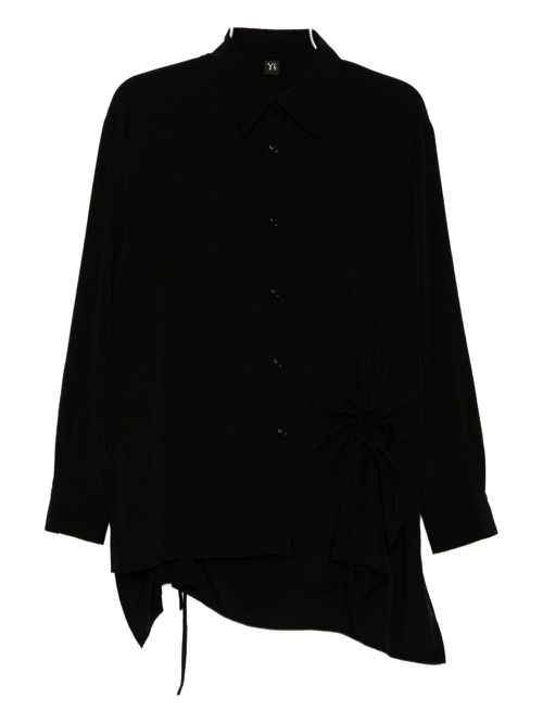 Circle gathered blouse - Black