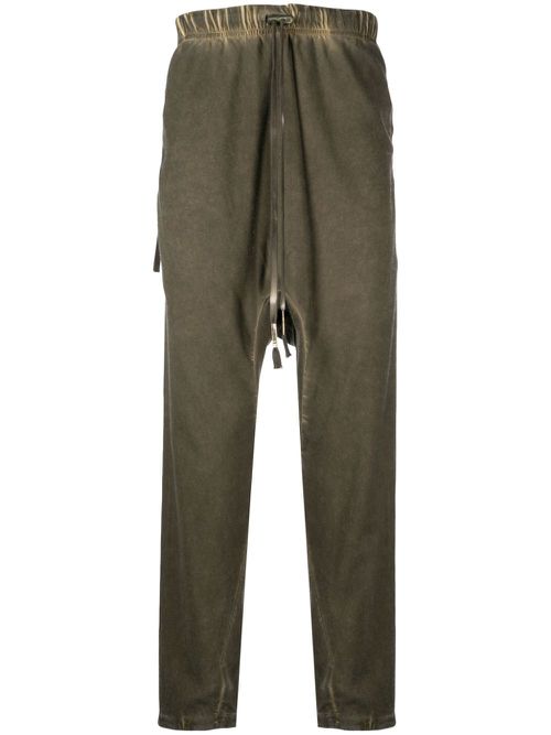Drop-crotch drawstring trousers - Green