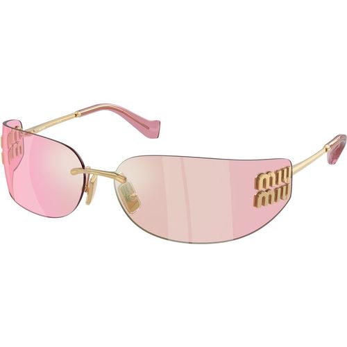 Miu Miu Woman Miu Miu MU A51S 5AK90Y Sunglasses Metal Gold Pink Squared Norma