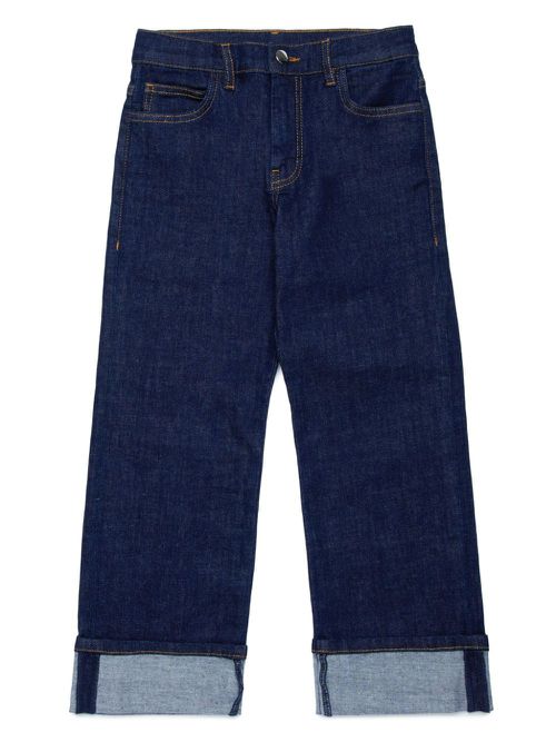 Straight-leg cotton jeans - Blue
