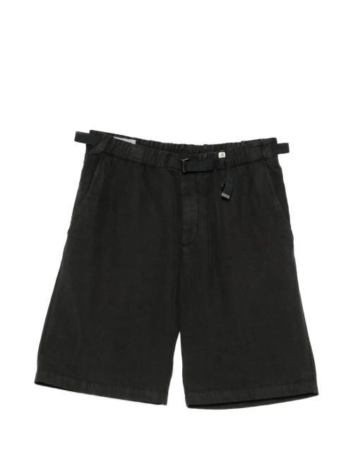 Belted Straight-Leg Shorts — Black