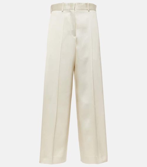 Satin wide-leg pants