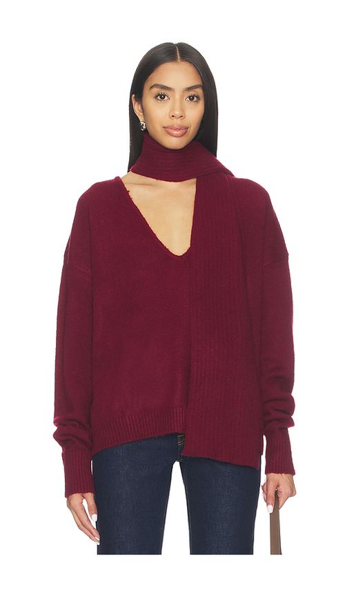 MORE TO COME Mishka Scarf Sweater in Burgundy. S also in L