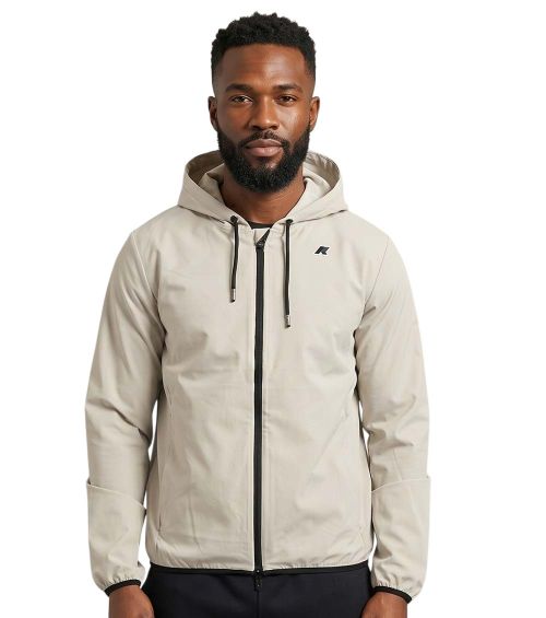 Beige Zip-Up Hoodie