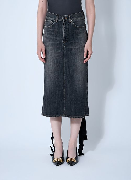 Lace-up Skirt - Woman Skirts Dark Grey Fr