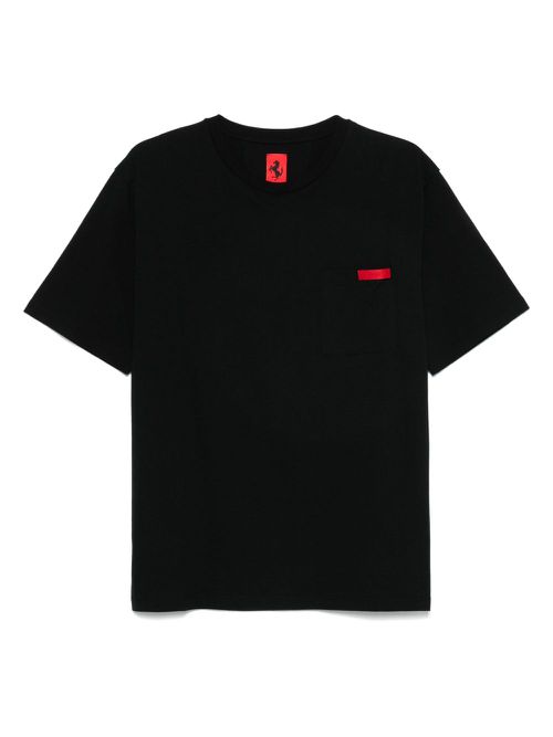 Ferrari patch-pocket cotton T-shirt - Black