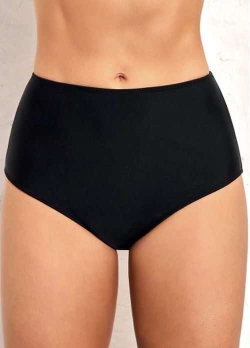 Modlily Black High Waisted Elastic Detail Swimwear Panty