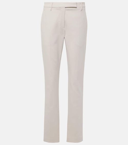 Cotton-blend slim pants