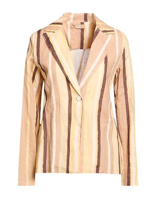 Woman Blazer Beige Size M Linen