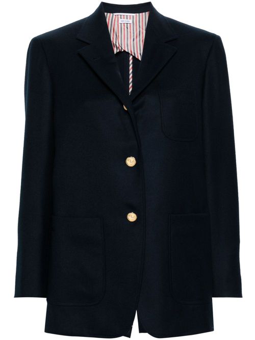 Single-breasted wool blazer - Blue