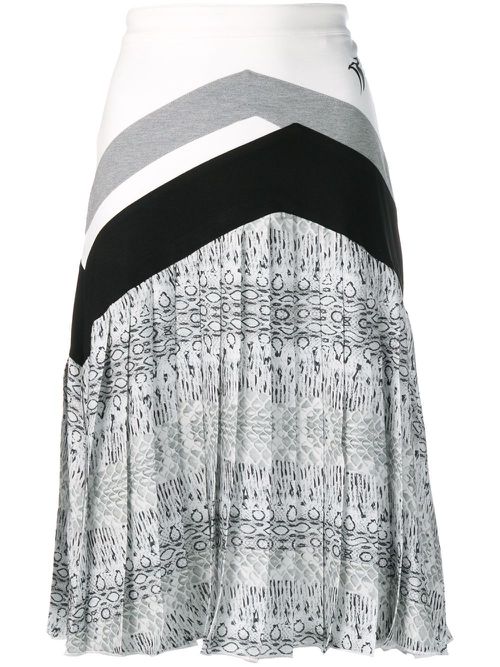 Snakeskin-print pleated skirt - Grey
