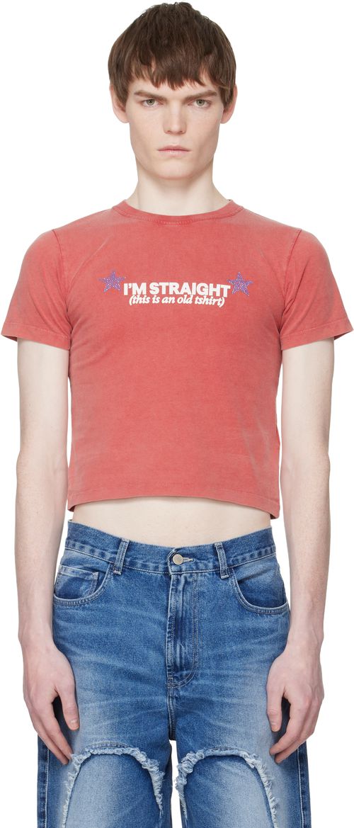 Red 'Straight Up Gay' T-shirt