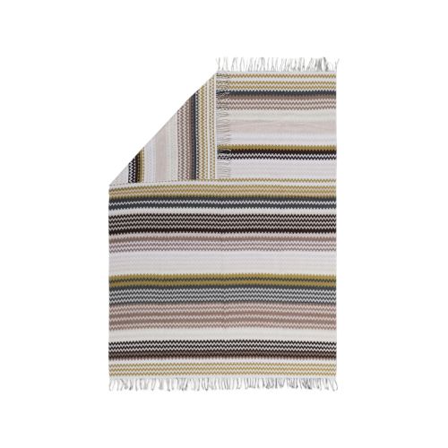 Humbert Zigzag-pattern Fringed Throw