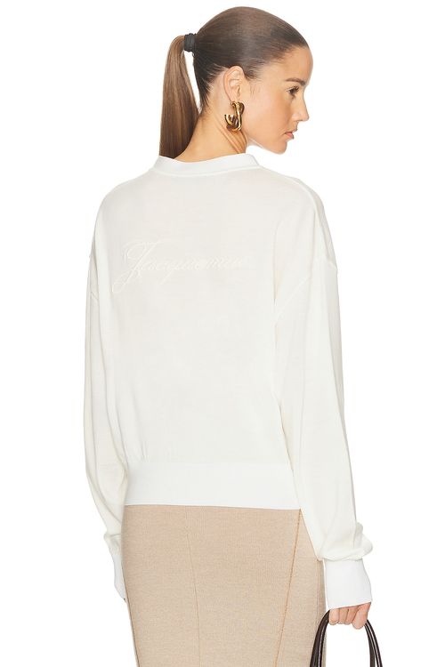 JACQUEMUS Le Cardigan Brode in Dark Grey - Charcoal. 34 also in