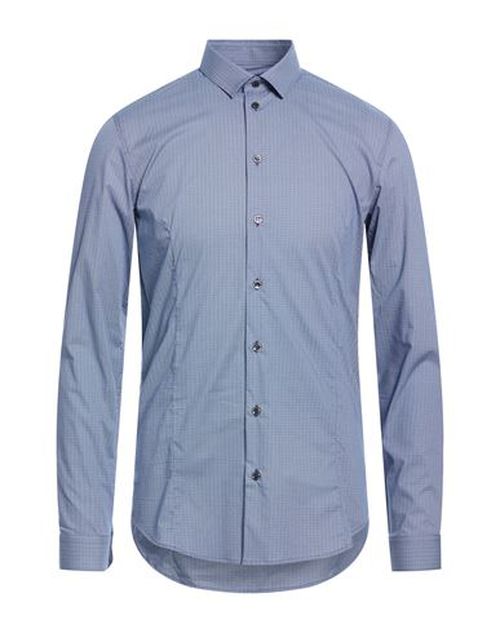 Man Shirt Navy Size 36 Cotton, Elastane