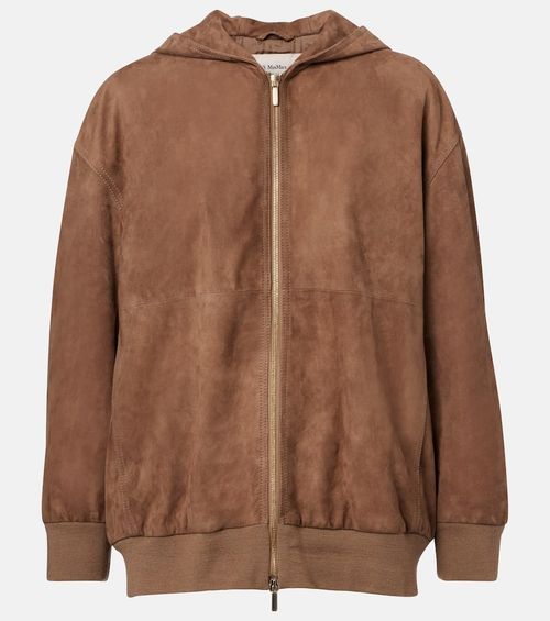 Hooded suede jacket