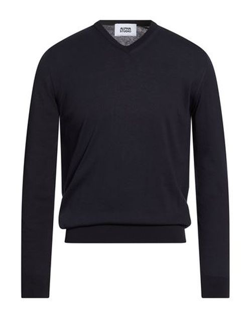 Man Sweater Midnight blue Size 44 Cotton