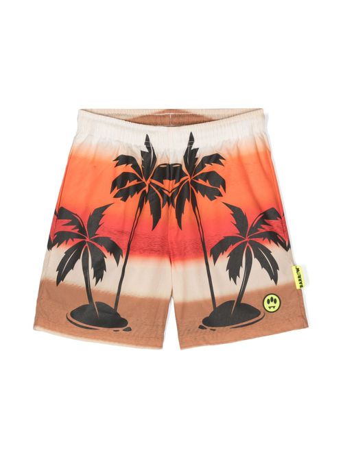 Palm tree-print deck shorts - Neutrals