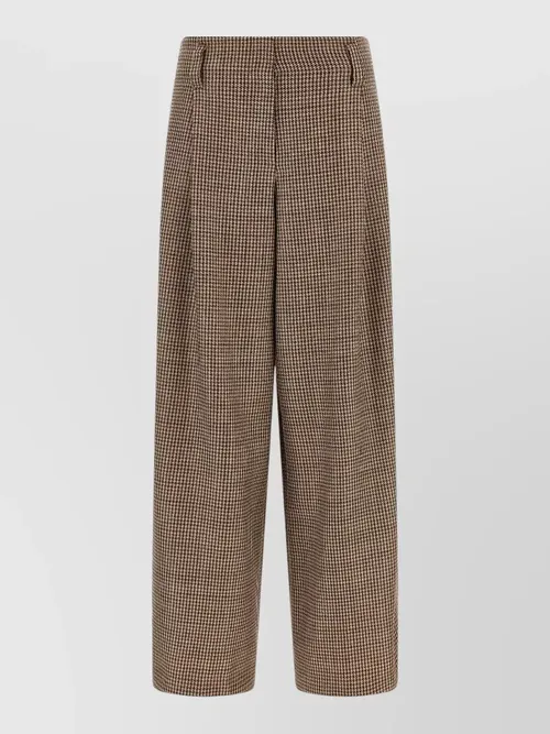 Brunello Cucinelli - prince of wales lamé flared trouser