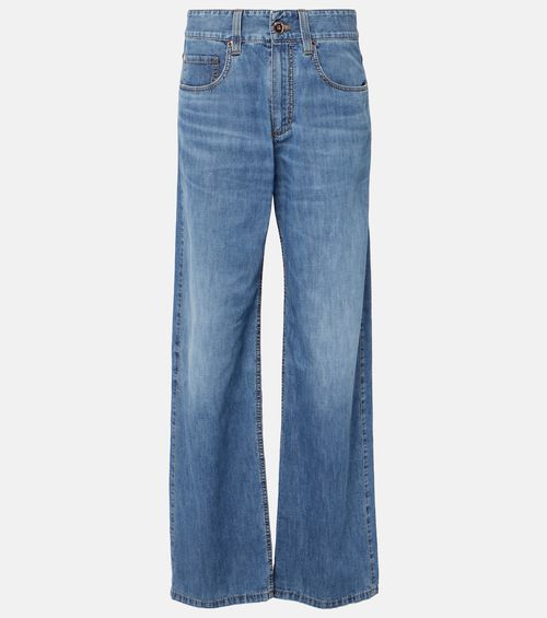 Mid-rise straight jeans