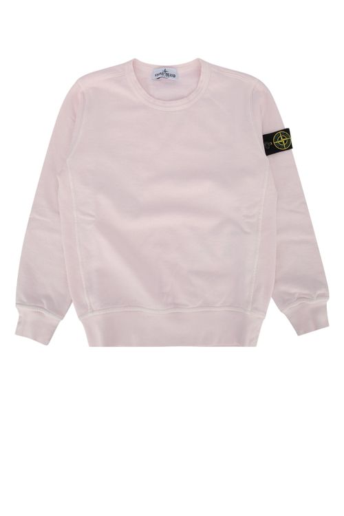 Compass-Patch Cotton Sweatshirt — Pink