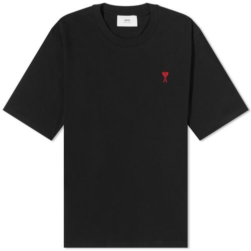 AMI Ami De Coeur T-Shirt in Black, Size X-Large