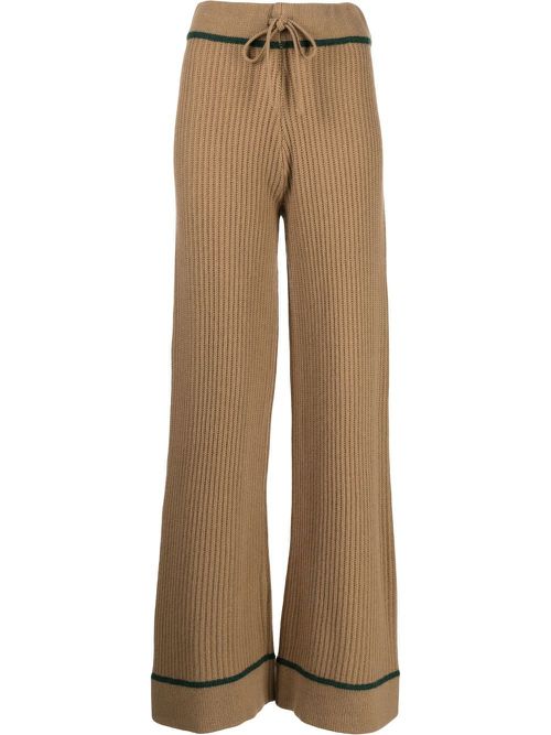 Veronica ribbed-knit trousers - Brown