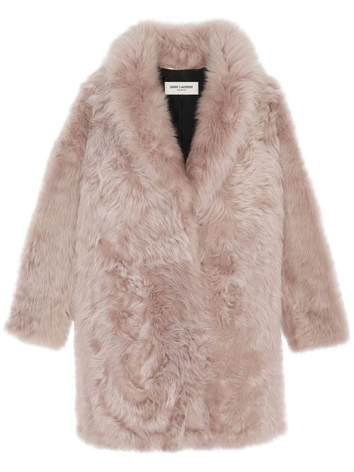 Oversized shearling jacket - Pink